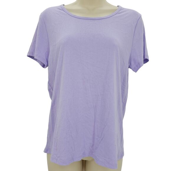 Threads 4 Thought Womans size XS Purple Short Sleeve Crossover Back T-shirt NEW - Picture 1 of 7